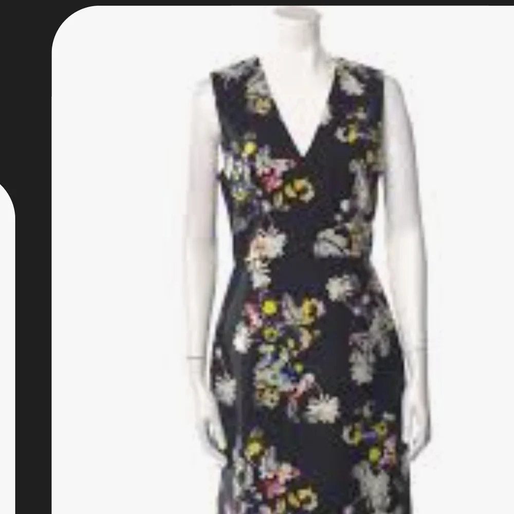 ERDEM Black Floral Midi Dress - Picture 3 of 7
